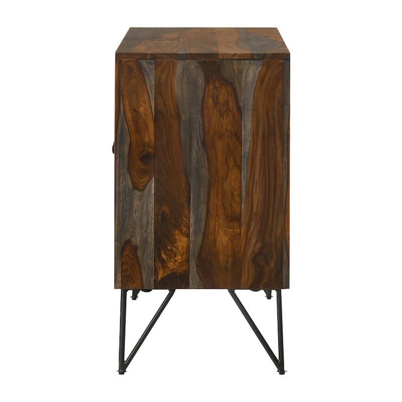 Komomo Sheesham Grey 1-Adjustable Shelf Accent Cabinet