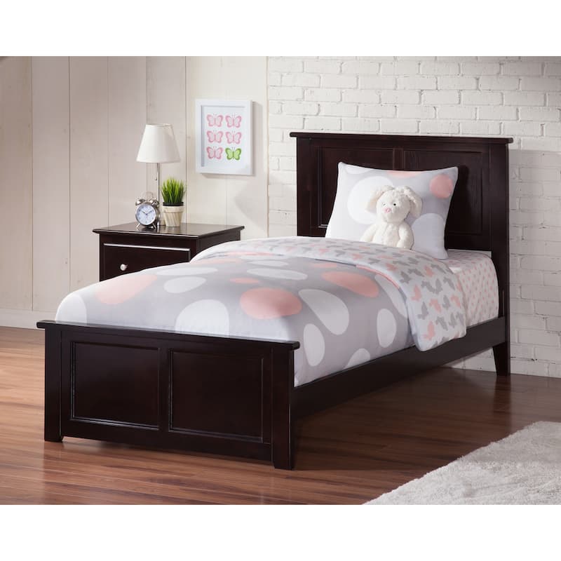 AFI Madison Twin XL Foundation Bed with Matching Footboard & Charging Station in Espresso - Espresso - Twin XL