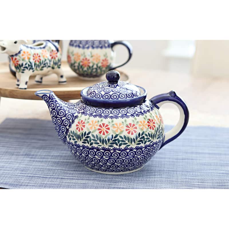 Blue Rose Polish Pottery C017 Manufaktura Teapot