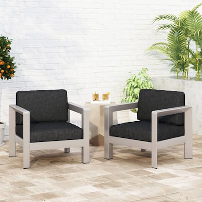 Aviara Outdoor Aluminum Club Chairs (Set of 2) by Christopher Knight Home
