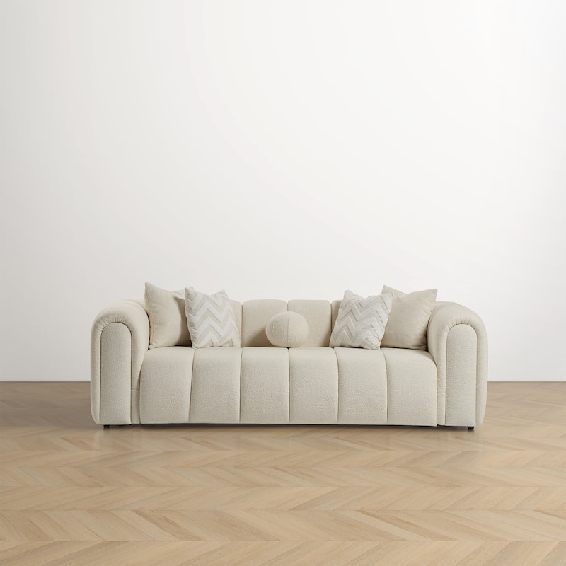 Sacramento Luxury Modern Tufted Ivory Boucle Couch