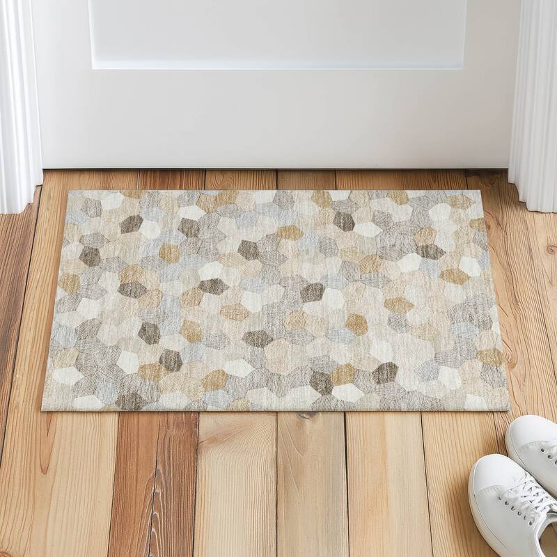 Machine Washable Indoor/ Outdoor Modern Loyd Chantille Rug