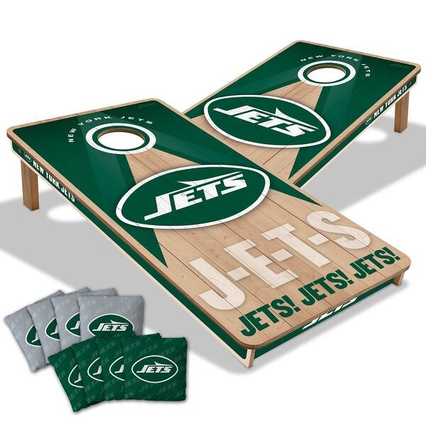 slide 2 of 7, New York Jets NFL 2x4 Professional Cornhole Board Set Include Carrying Case