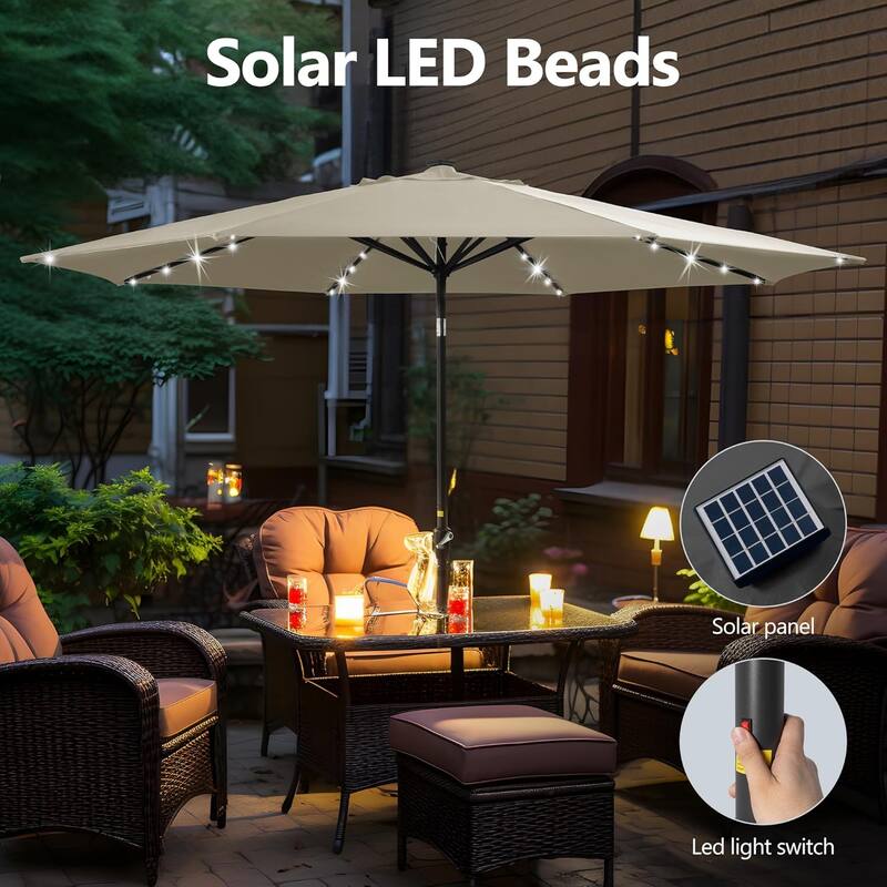 Large Outdoor Patio Umbrella with Push Button Tilt