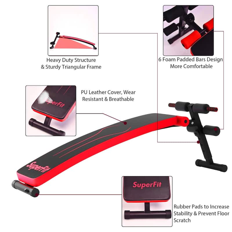 Folding Weight Bench Adjustable Sit-up Board Workout Slant Bench - 52"-55" x 20.5" x 19"-23.5" (L x W x H)