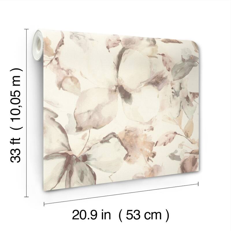 A-Street Prints Liliana Neutral Floral Wallpaper