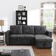 Morden Fort Velvet Reversible Sleeper Sectional Sofa L-Shape with big Storage