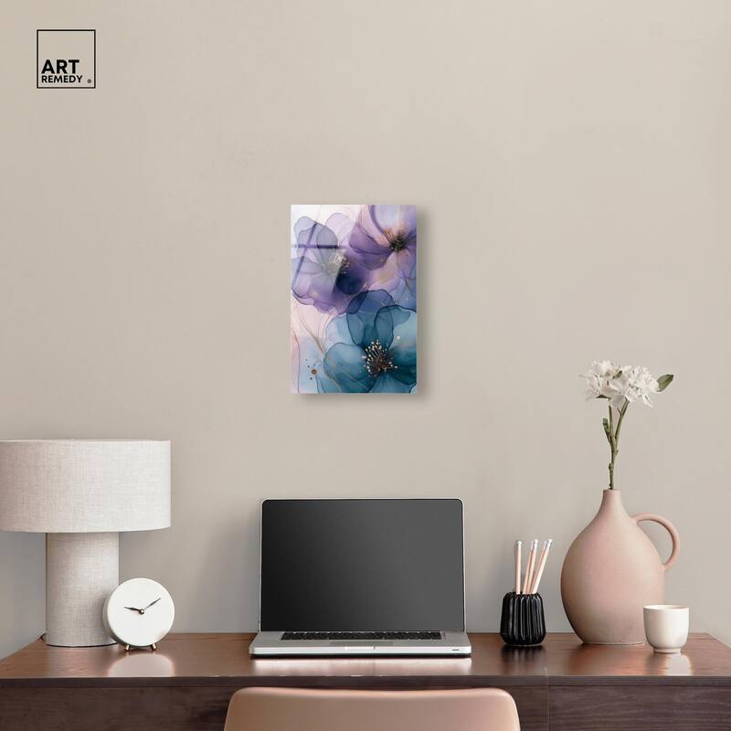 Gilded Cyanescence II Acrylic by Art Remedy, Ready to Hang