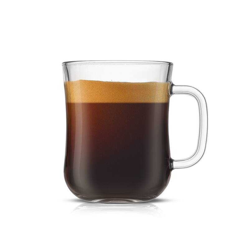 JoyJolt Diner Glass Coffee Mug with Handle - 16 oz - 4 Piece