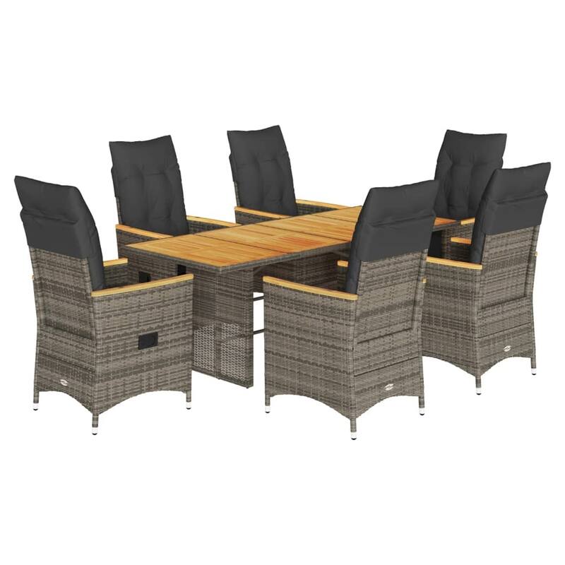 vidaXL Garden Dining Set Grey - 23.2 x 22.0 x 36.2 in