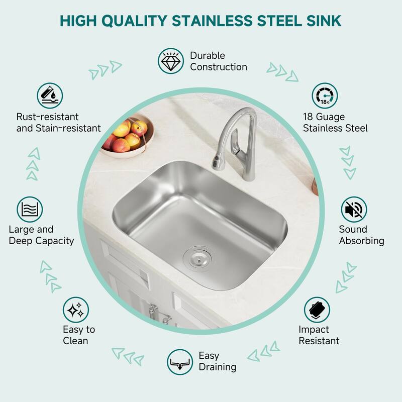 CB HOME 32" Classic Drop-in Topmount Extra Wide Large Kitchen Sink, Undermount Kitchen Sink - 32''x18.5''x9''