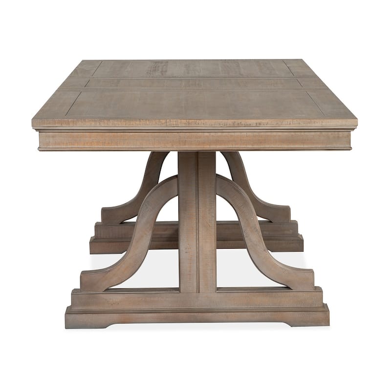 Magnussen Home Paxton Place Dovetail Grey Extendable Trestle Dining Table - 38''W x 72''D x 30''H