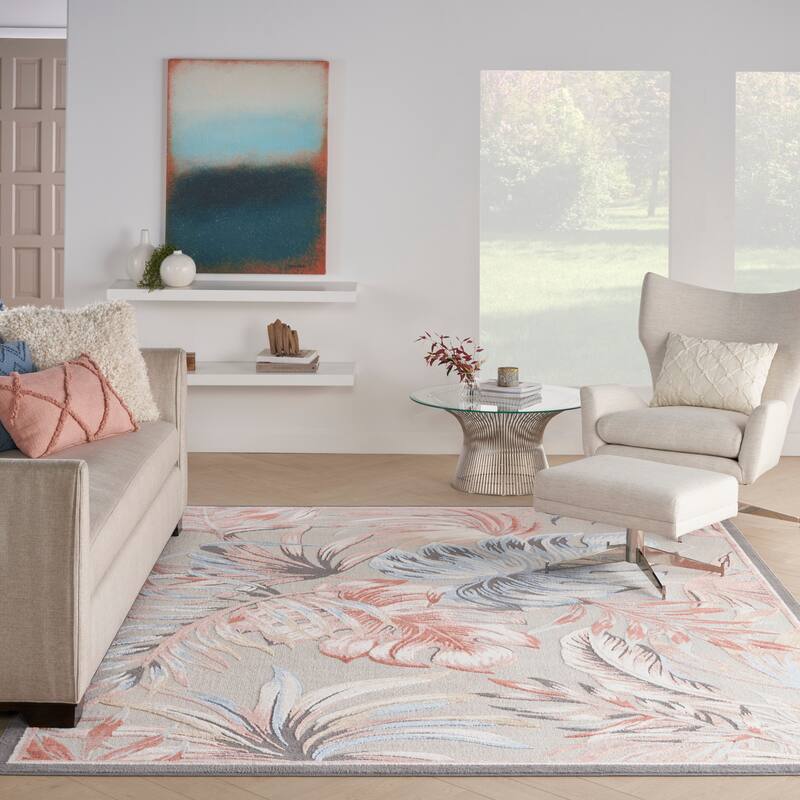 Nourison Pompeii Tropical Bordered Area Rug