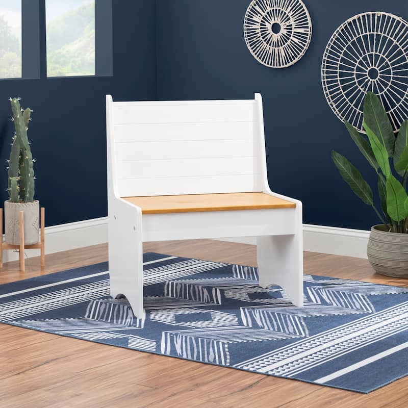 Linon Beatty Rustic Small Back Dining Rest - White