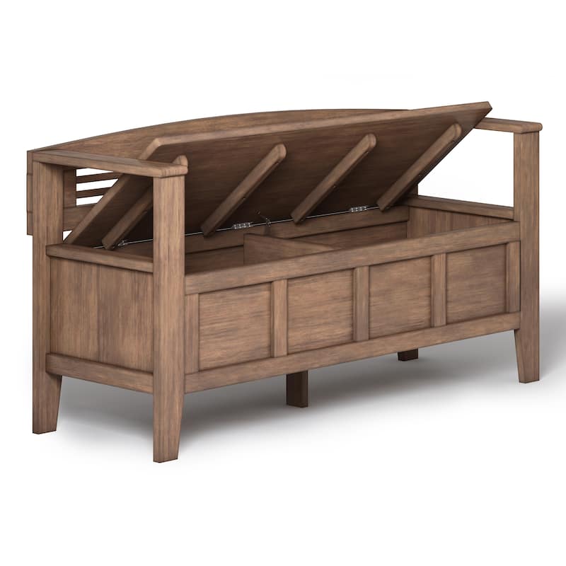 WYNDENHALL Chandler SOLID WOOD 48 inch Wide Contemporary Entryway Storage Bench - 48'' x 17'' x 25.2
