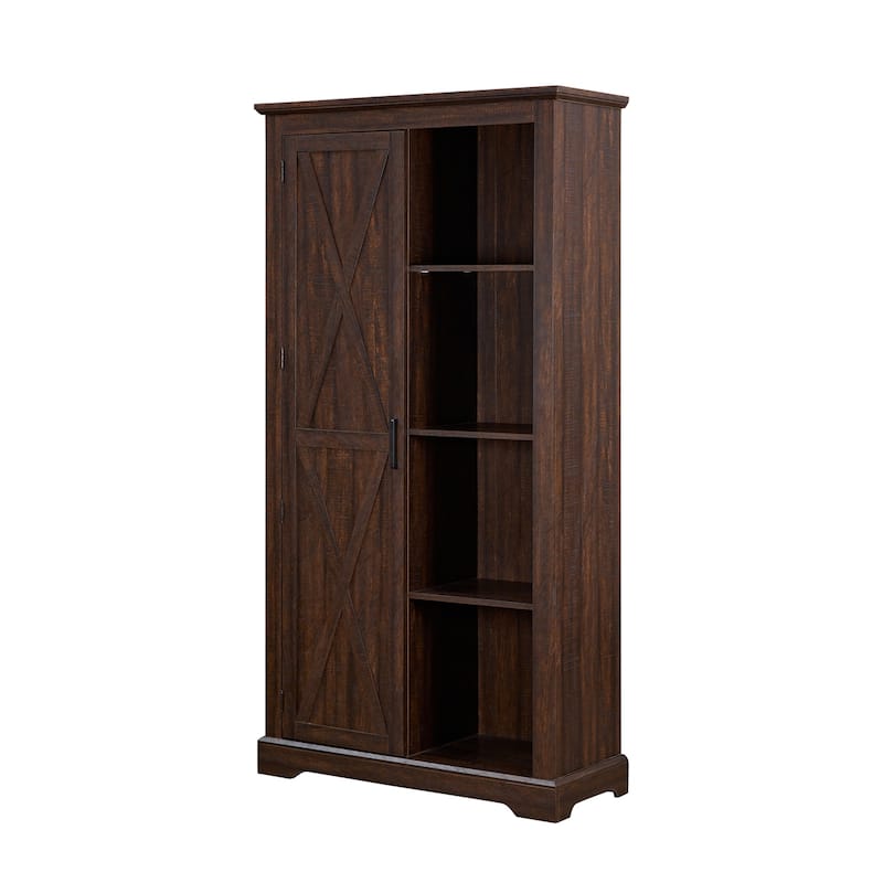 Tall Storage Cabinet Barn Door Storage,Farmhouse Pantry Cupboard