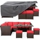 preview thumbnail 80 of 84, AECOJOY 7 Pieces Patio Furniture Set Outdoor Sectional Sofa Rattan Conversation Set Red with Cover