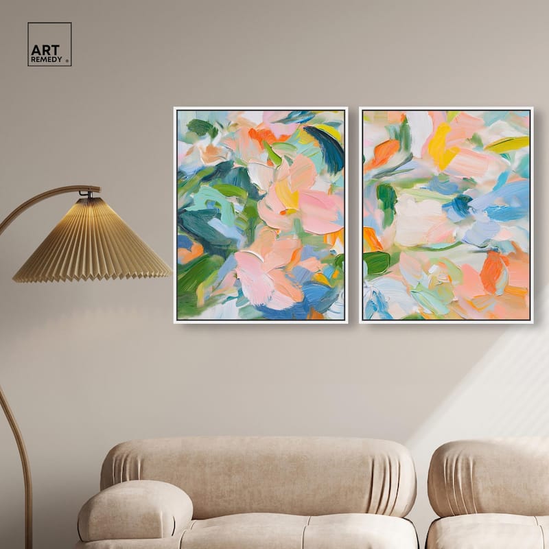 Chromatic Layers Canvas Set of 2 by Art Remedy