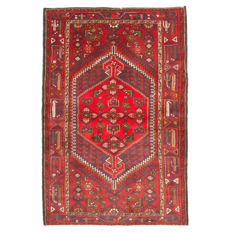 ECARPETGALLERY Hand-knotted Andelz Red Wool Rug - 4'0 x 6'4