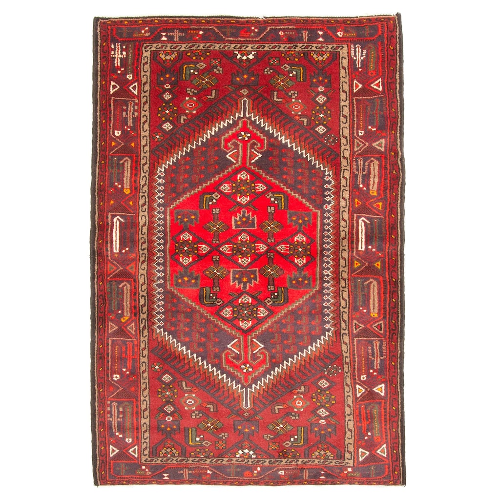 ECARPETGALLERY Hand-knotted Andelz Red Wool Rug - 4'0 x 6'4