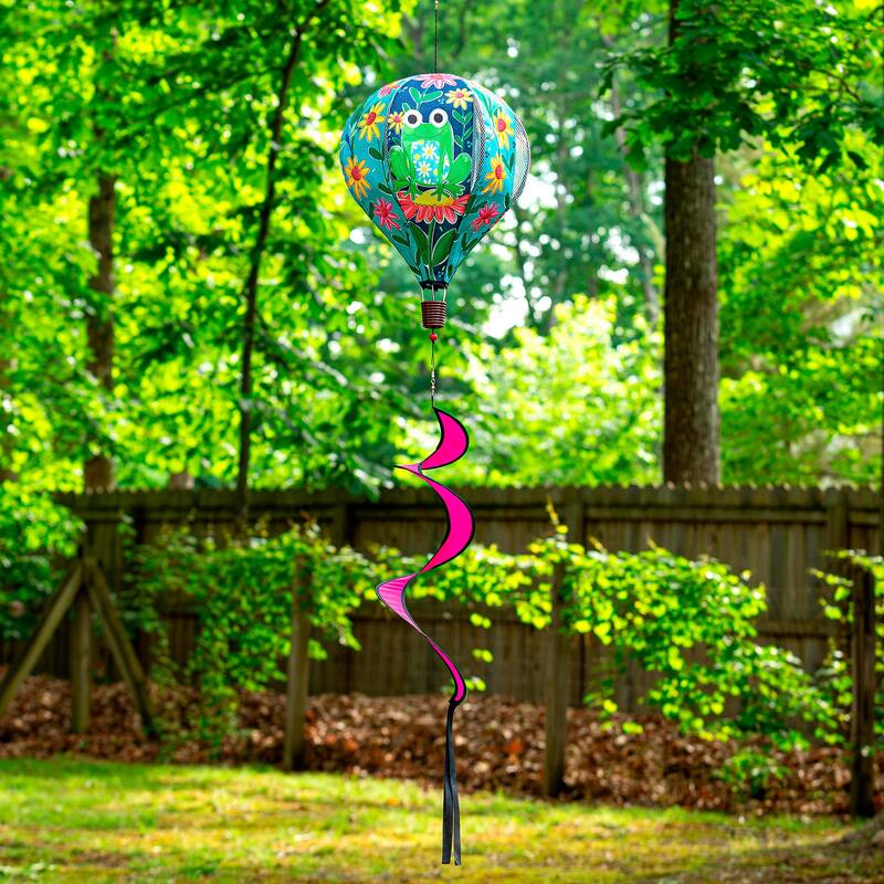 55" Welcome Friends Frog Balloon Spinner