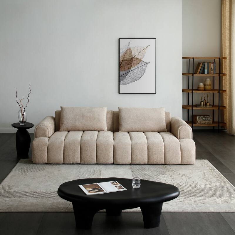 Modern Sectional Sofa, 4-Seater,Upholstered Sofa Couch for Living Room Apartment Small Space - Camel