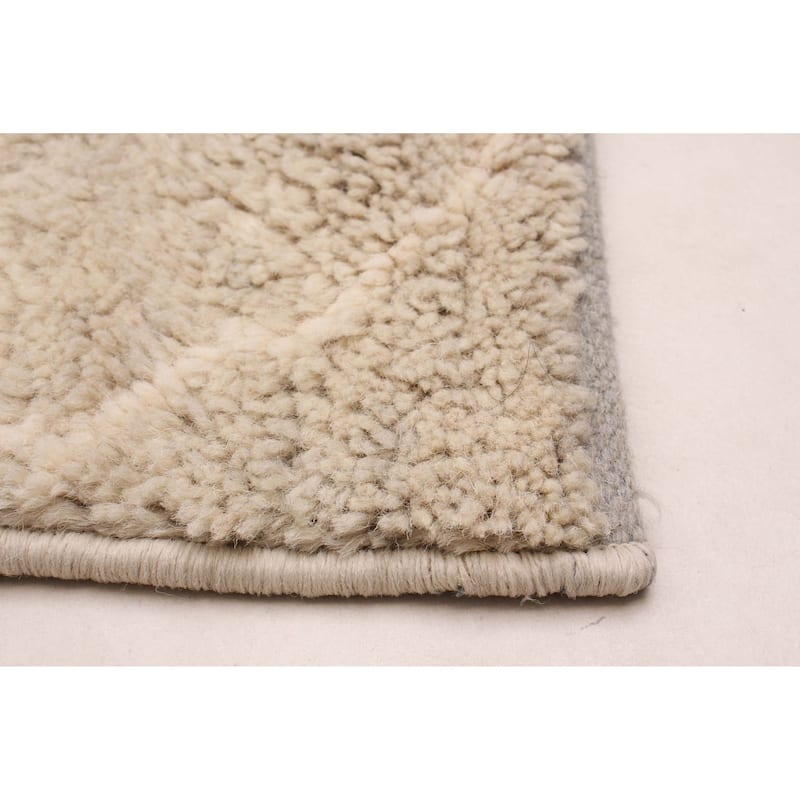 ECARPETGALLERY Hand-knotted Tangier Khaki Wool Rug - 2'11 x 11'9
