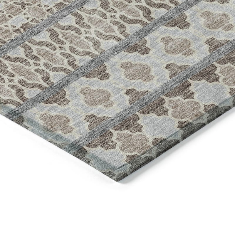 Machine Washable Indoor/ Outdoor Chantille Stripe Boho Rug