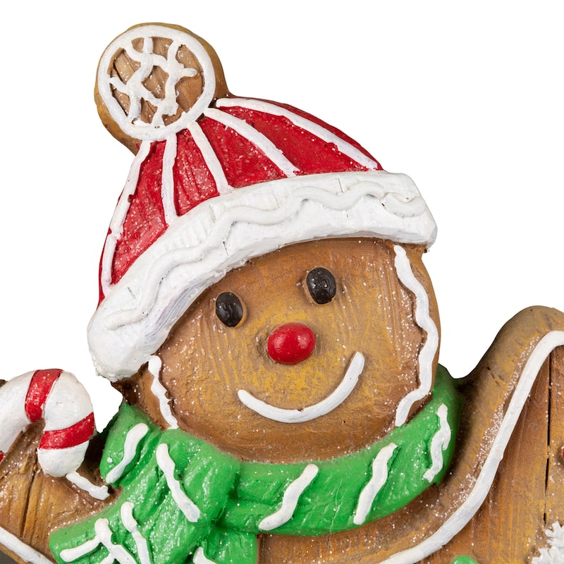 Gingerbread Cookie Boy with Lighted "Joy" Star Christmas Decoration - 13.5"