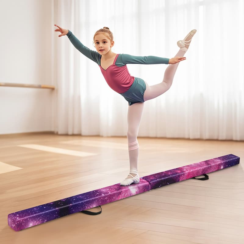 Gymax 7FT Folding Gymnastic Beam Portable Floor Balance Beam w/Handles