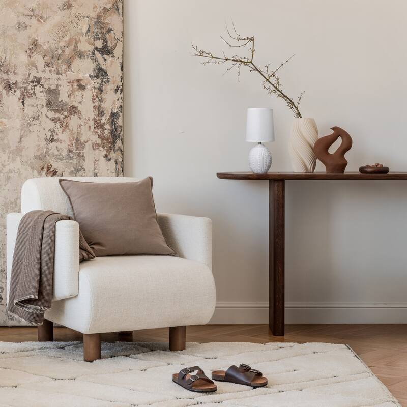 Mini Oval Table Lamp with Tapered Shade - 12.5" - Off White