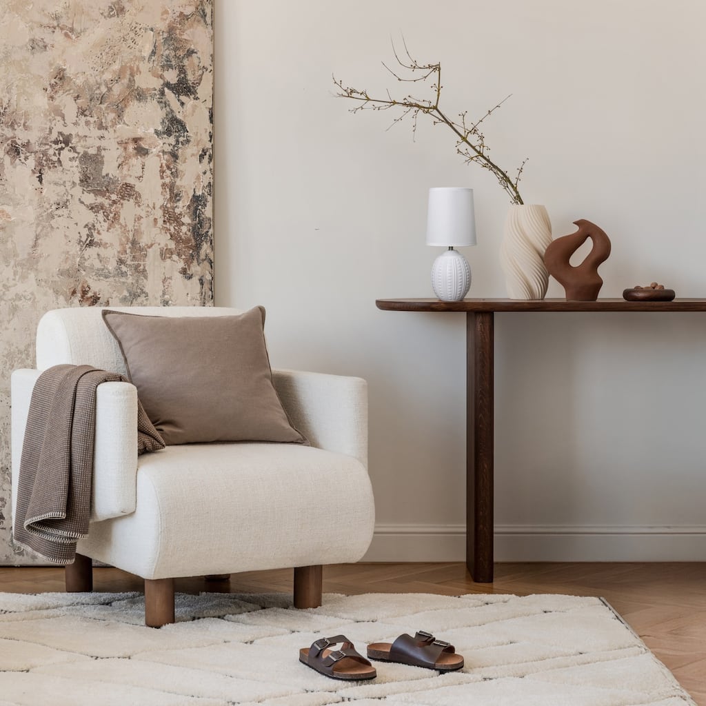 Mini Oval Table Lamp with Tapered Shade - 12.5" - Off White