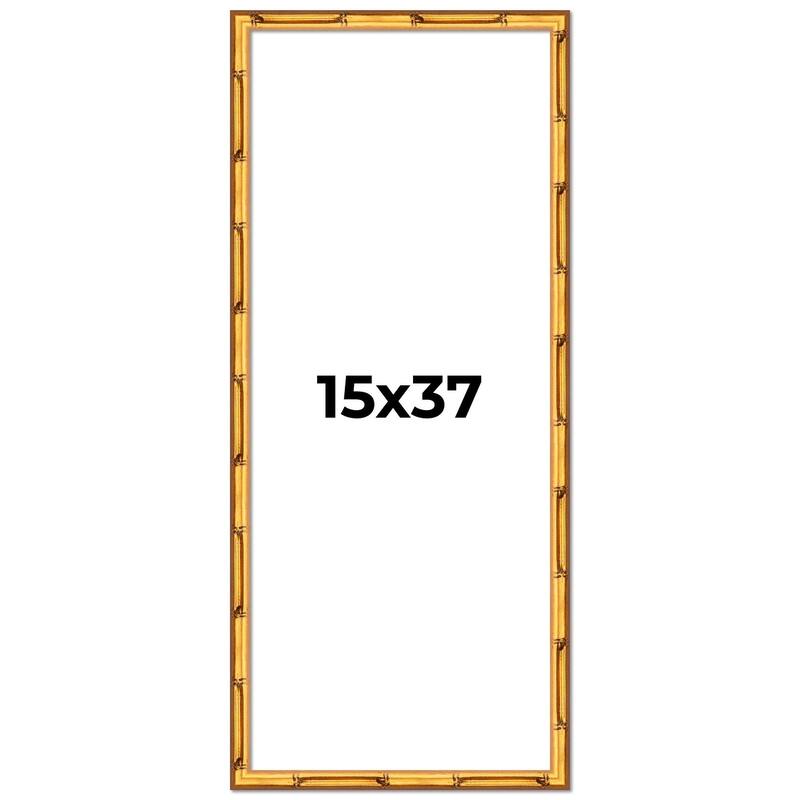 15x37 Frame Gold Bamboo Picture Frame Modern Photo Frame Includes UV Acrylic Shatter Guard Front Acid Free Foam Backing Board