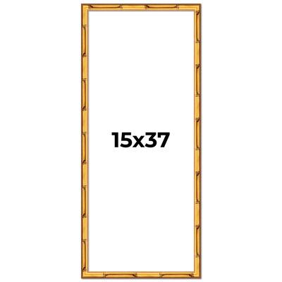 15x37 Frame Gold Bamboo Picture Frame Modern Photo Frame Includes UV Acrylic Shatter Guard Front Acid Free Foam Backing Board