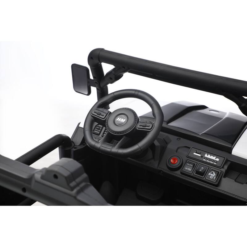 24V 2 Seater Ride on Dump Truck, 4WD 6-Wheel Ride on Toys with Remote Control, Ride on UTV Car with Electric Dump Bed