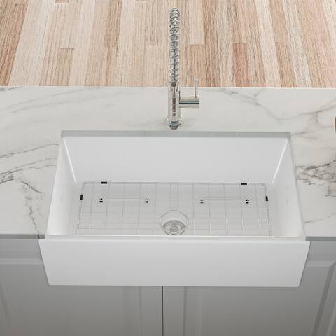 White Ceramic Farmhouse Kitchen Sink