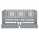 preview thumbnail 106 of 118, Wood Cribs Convertible Toddler Bed with Fence Guardrails and 2 Drawers Split into Independent Floor Bed and Daybed Slat Support