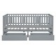 preview thumbnail 5 of 18, Wood Toddler Bed with 2 Drawers, Pine Twin Bed Frame Grey
