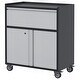 AOBABO Steel Lockable Wheeled Storage Cabinet w/Drawer & Shelves, Black ...