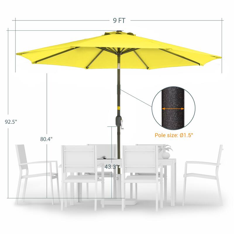 LIVOOSUN 9ft Patio Umbrella Outdoor Table Umbrella with Tilt and Crank