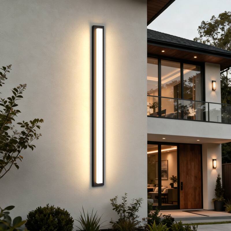 Aluminum LED Outdoor Wall Sconce Rectangle Wall Mounted Lights