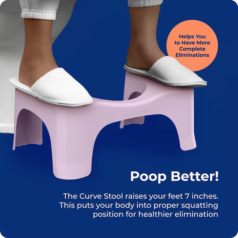 Squatty Potty The Original Bathroom Toilet Stool, 7 Inch Curve Lightweight with Sleek and Modern Design, Pink