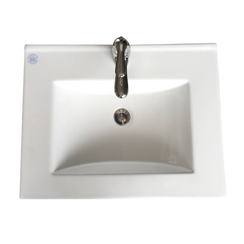 White Drop-in Self-Rimming Rectangular Bathroom Sink with Overflow, Chrome Faucet and Drain (Set of 2) Renovators Supply