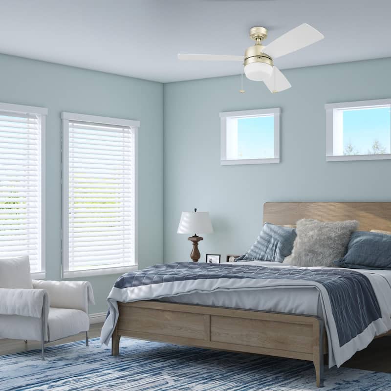 44" Honeywell Barcadero Matte Black Contemporary Indoor LED Ceiling Fan with Light, Pull Chain