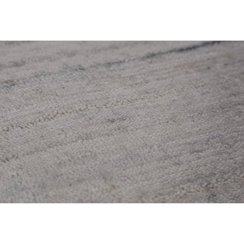 Hand Knotted Oriental 100% Wool Carpet Tribal Stripe Greys & Charcoal Gabbeh Area Rug - 12' 2'' X 9' 1''