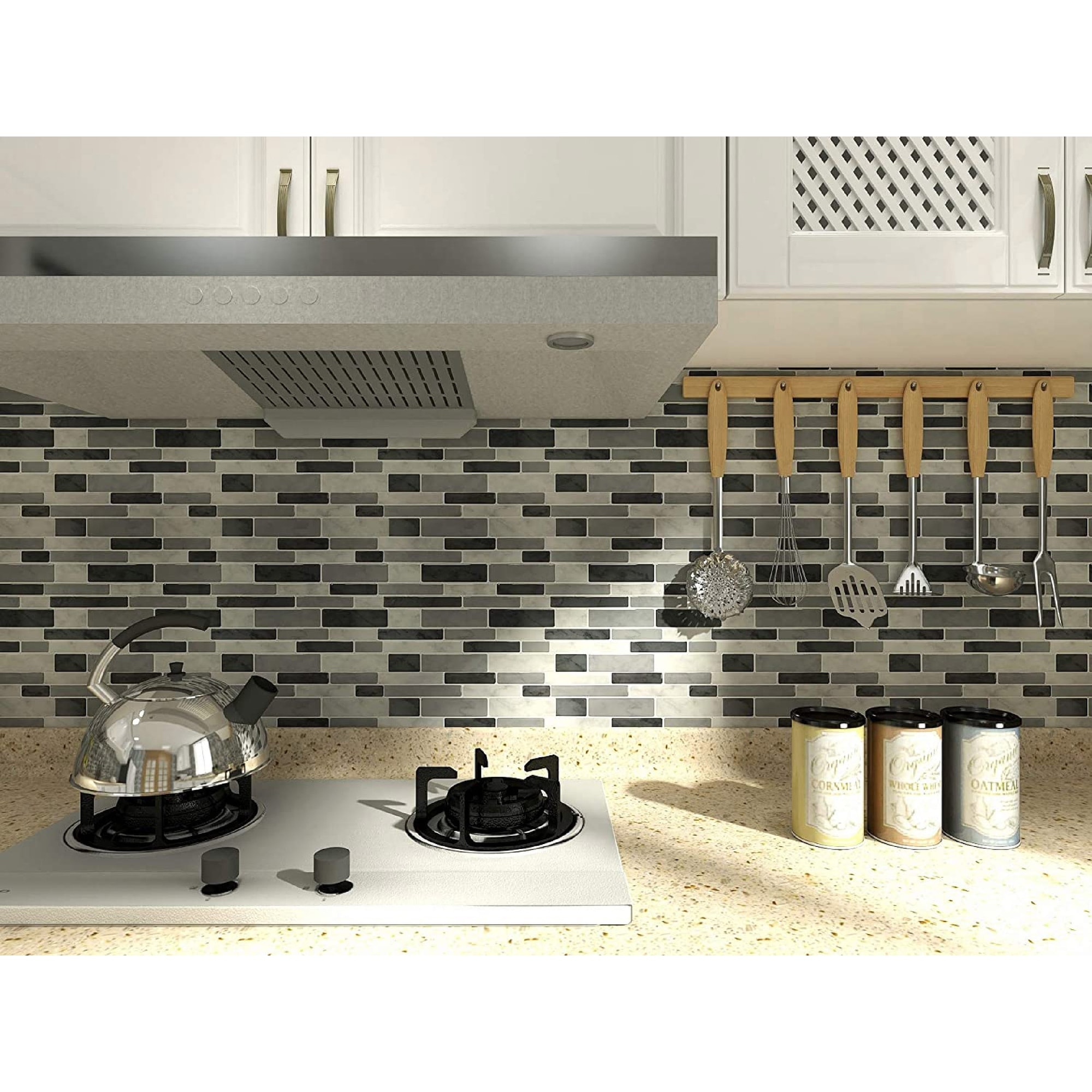 Art3d 4x12 Peel and Stick Tile Backsplash for Kitchen Stainless
