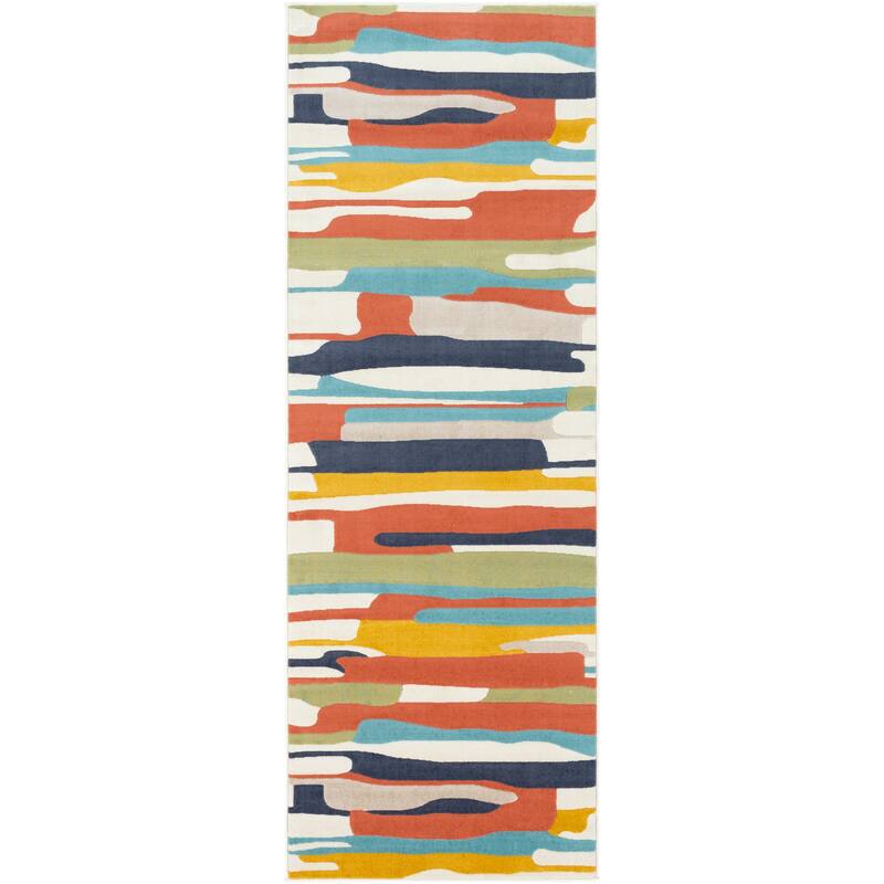 Livabliss Joaquin Contemporary Area Rug - Multi-Color - 2' 7" x 7' 3"