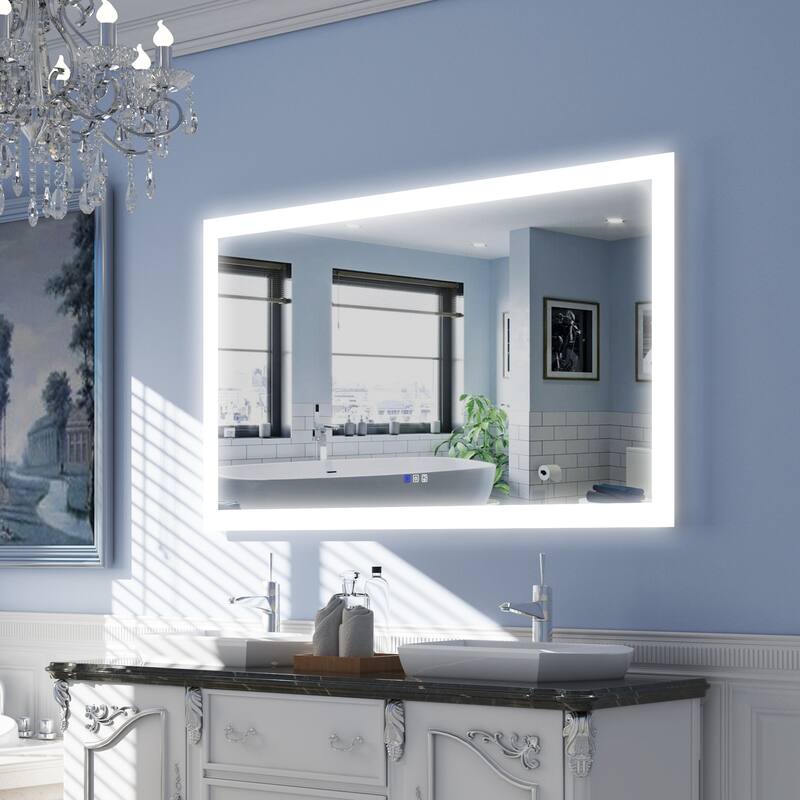 Bathroom Wall Mounted Frameless LED Mirror Super Bright Light With Anti-Fog (Horizontal/Vertical)