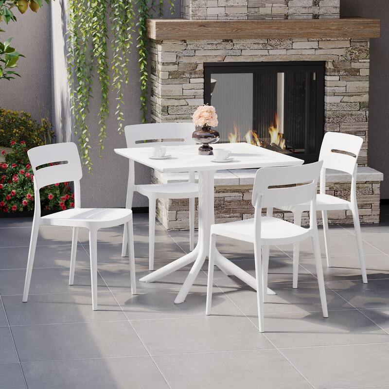 Frond and Form 4-Person Outdoor Square Dining Set