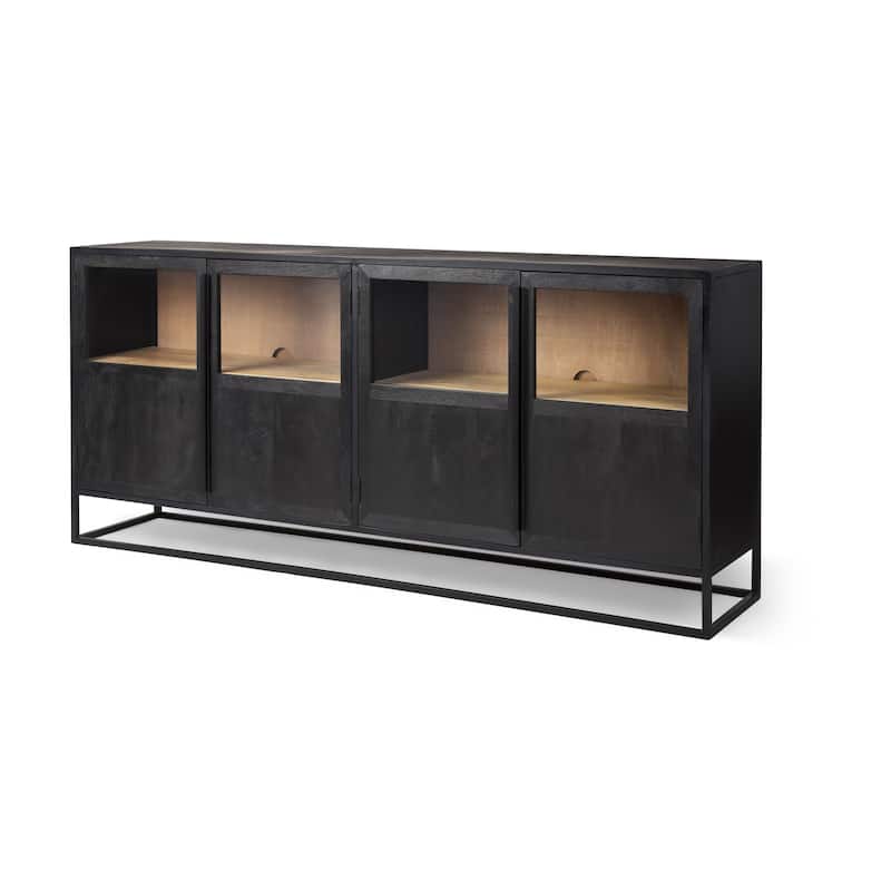 Sloan Dark Brown Solid Wood Sideboard - 80.0L x 17.0Wx 36.0H - 80.0L x 17.0Wx 36.0H - Espresso